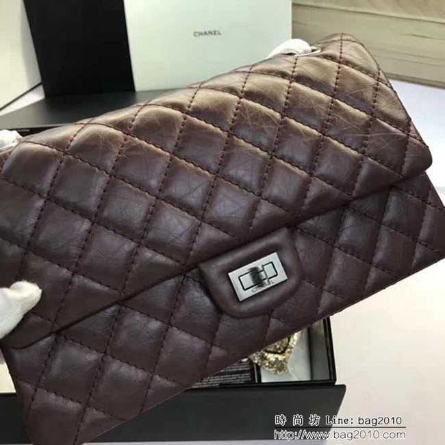 香奈兒CHANEL 226 進口大象紋胎牛皮金銀扣單肩斜挎鏈條包 DSC2032